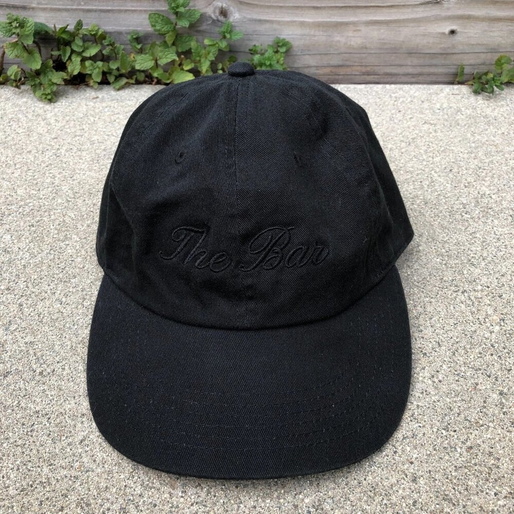 THE BAR Baseball Hat Men's Adjustable Cap Black Cotton